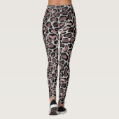 Leggings Rose métallique Gold & Black Leopard Spots sur bla (Dos)