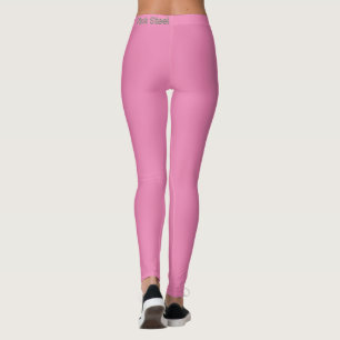 Leggings rose métallisé Pink Steel taille haute do