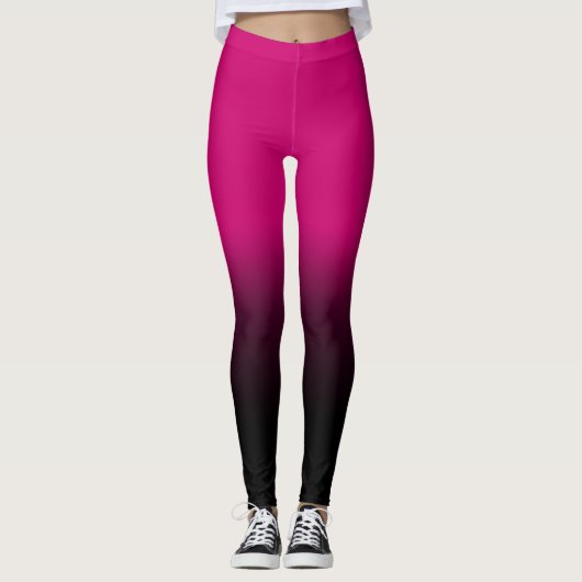 Leggings Rose moderne, guêtres noires élégantes (Devant)