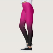 Leggings Rose moderne, guêtres noires élégantes (Gauche)