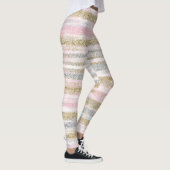 Leggings Rose moderne Parties scintillant d'or Argent Strok (Droite)