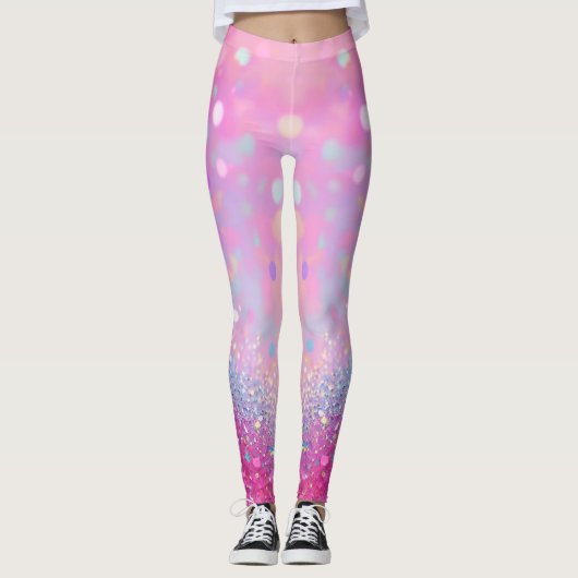 Leggings Rose pâle avec effet brillant (Devant)