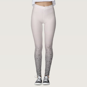 Leggings Rose Pâle Pailonné Pailleté