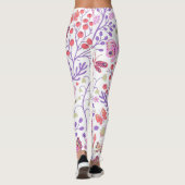 Leggings Rose Papillon coloré et Fleurs (Dos)