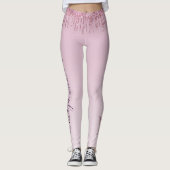 Leggings Rose Parties scintillant Lecteurs Monogramme Perso (Devant)