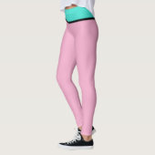 Leggings Rose pastel turquoise bleu (Gauche)