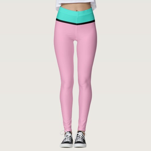 Leggings Rose pastel turquoise bleu (Devant)