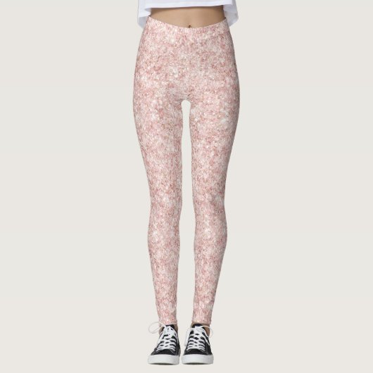 Leggings Rose Poudré Pailleté Glitzy (Devant)