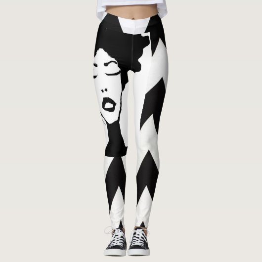 Leggings Rose Pour Les Legings Zag De B&W Zig (Devant)