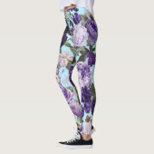Leggings rose pourpre avec motif papillon (Gauche)