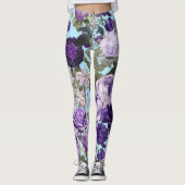 Leggings rose pourpre avec motif papillon (Devant)