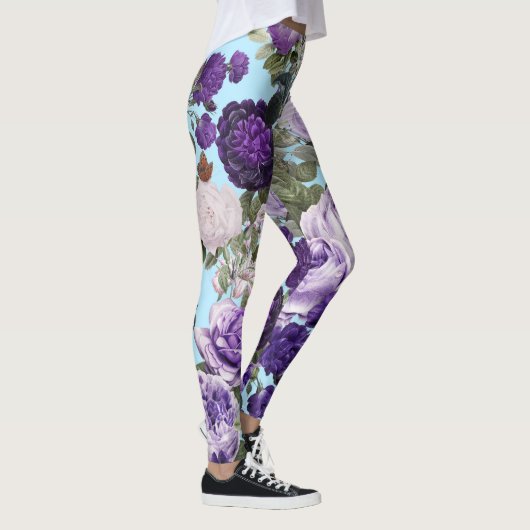 Leggings rose pourpre avec motif papillon (Droite)