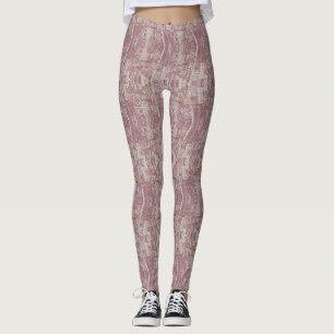 Leggings Rose Poussiéreuse Motif Texturé Abstrait