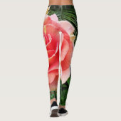 Leggings Rose rose géant gros plan photo mignon cool fun au (Dos)