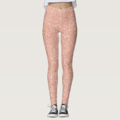 Leggings Rose Rose Or Pêche Parties scintillant brillant mi (Devant)