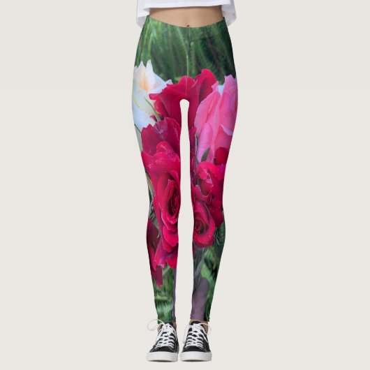 Leggings rose rouge (Devant)