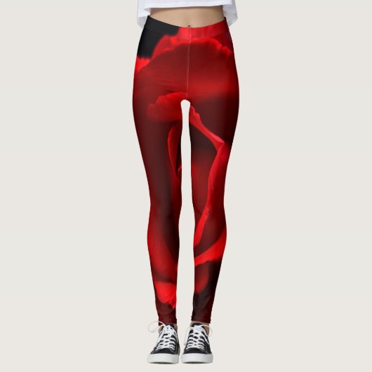 Leggings Rose rouge (Devant)