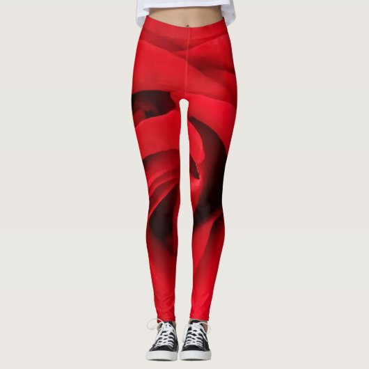 Leggings Rose rouge (Devant)