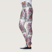 Leggings Rose rouge Aquarelle Fleur Rouge Jambes Florales (Gauche)