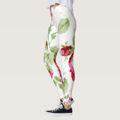 Leggings Rose rouge avec légendes imprimées arrière - plans (Gauche)