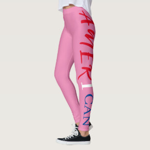 Leggings Rose Rouge Blanc Bleu Noir Femme Afrique Amérique