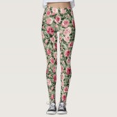 Leggings Rose rouge vert Rose Floral (Devant)