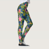 Leggings Rose sauvage, arrière - plan bleu, rose sauvage, r (Droite)