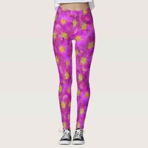 Leggings Rose sauvage Motif sans couture