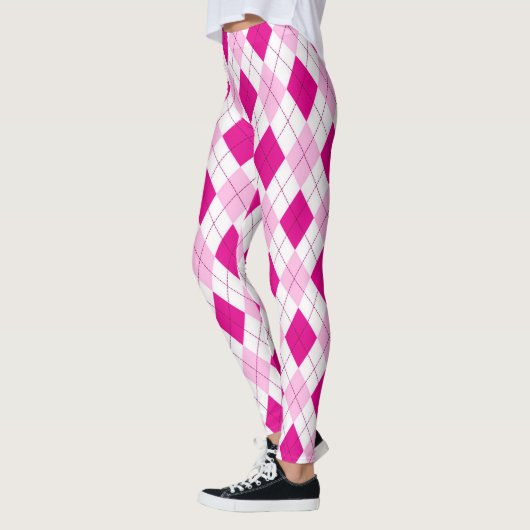 Leggings Rose sur Jacquard rose (Gauche)