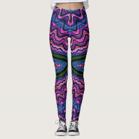 Leggings ~ rose vert bleu ~ Original