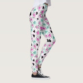 Leggings Rose, vert et noir Motif de Coeurs modernes (Droite)
