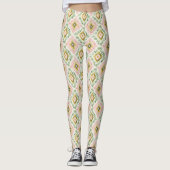Leggings Rose Vert Jaune Tribal Chic (Devant)