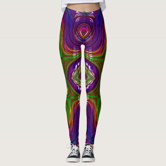 Leggings ~ rose vert violet ~ Original (Devant)