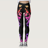 Leggings Rose vibrante vintage (Devant)