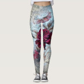 Leggings Rose victorien Ephemera Vintage chic (Devant)