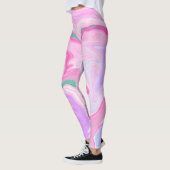 Leggings Rose, Violet, Art Marbre Vert Menthe (Gauche)