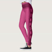Leggings rose violet avec texte en course (Gauche)