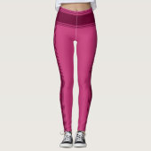 Leggings rose violet avec texte en course (Devant)