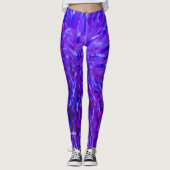 Leggings Rose violet bleu Abstrait Nom personnalisé Yoga (Devant)