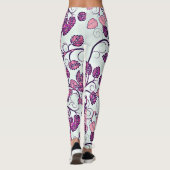 Leggings Rose + violet Feuilles (Dos)