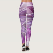 Leggings Rose violet passion Fleur Art Abstrait Fractal (Dos)