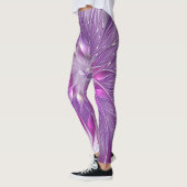 Leggings Rose violet passion Fleur Art Abstrait Fractal (Gauche)
