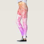 Leggings Rose violet rouge jaune blanc moderne Abstrait (Gauche)