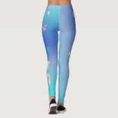 Leggings Rose violet Turquoise Mer Mer Sirènes Monogram Gir (Dos)