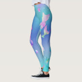Leggings Rose violet Turquoise Mer Mer Sirènes Monogram Gir (Gauche)