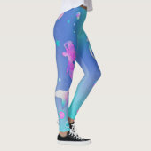 Leggings Rose violet Turquoise Mer Mer Sirènes Monogram Gir (Droite)