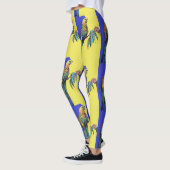 Leggings Rosella Parrot Aquarelle Marine Légendes d'oiseaux (Gauche)