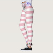 Leggings Roses à rayures roses (Gauche)