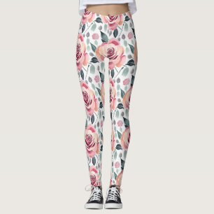 Leggings Roses Abstraits Dans Des Couleurs Pastel