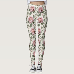 Leggings Roses anglaises classiques dans des teintes douces